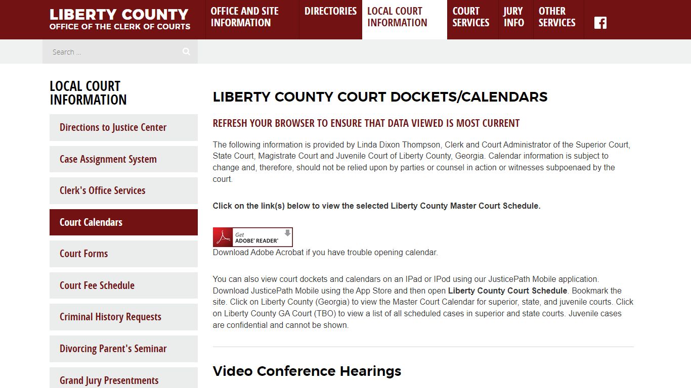 Court Calendars - Liberty Co